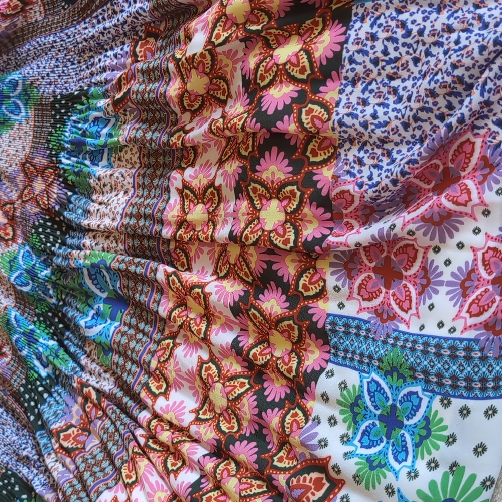 Sunny Leigh Multicolor patchwork Floral A-Line Skirt - Picture 6 of 6